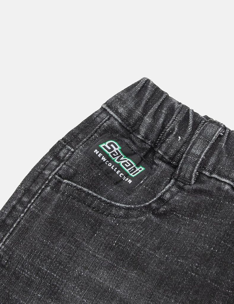 Quần jean bé trai cạp chun bo gấu