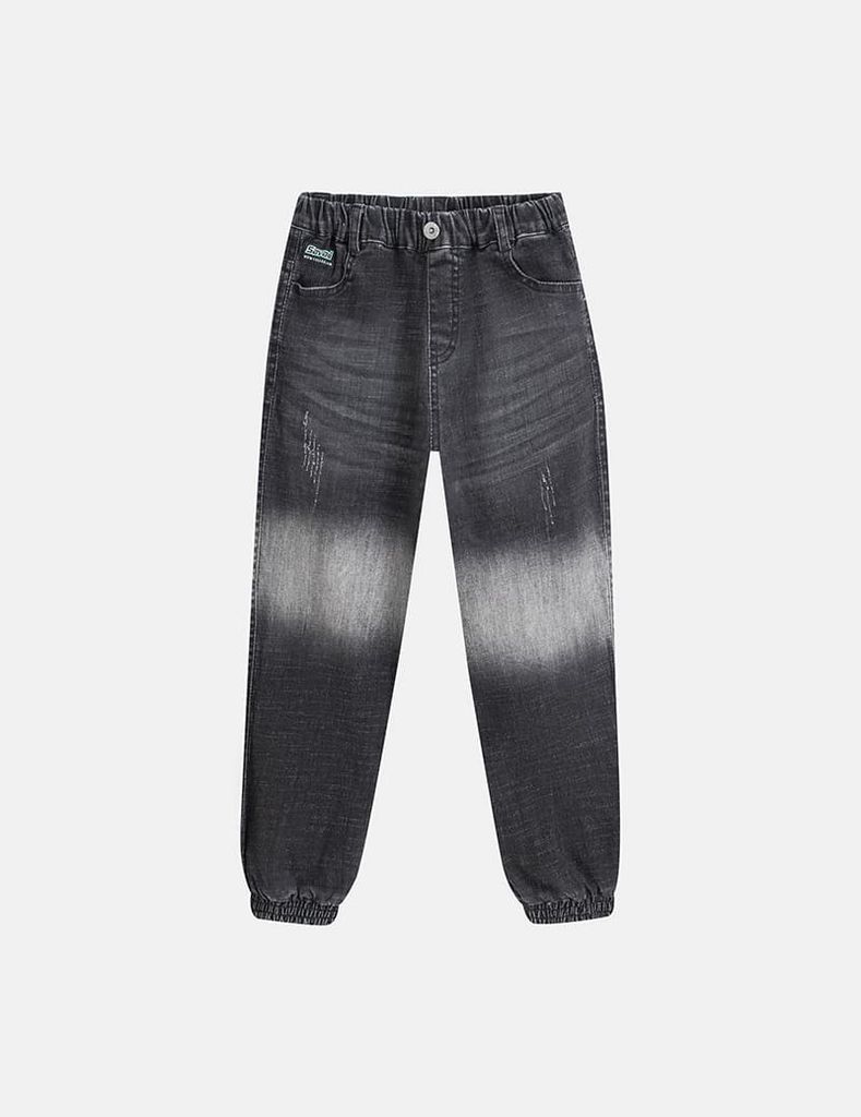 Quần jean bé trai cạp chun bo gấu