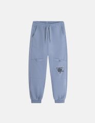 Quần khaki bé trai cạp chun mác in trang trí