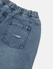 Quần short jean bé trai cạp chun