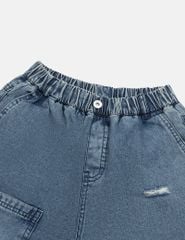 Quần short jean bé trai cạp chun