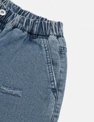 Quần short jean bé trai cạp chun