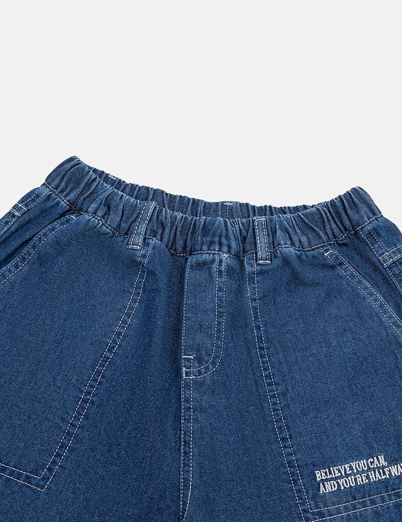 Quần short jean bé trai