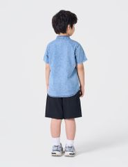 Áo sơ mi ngắn tay bé trai túi ốp thân trước