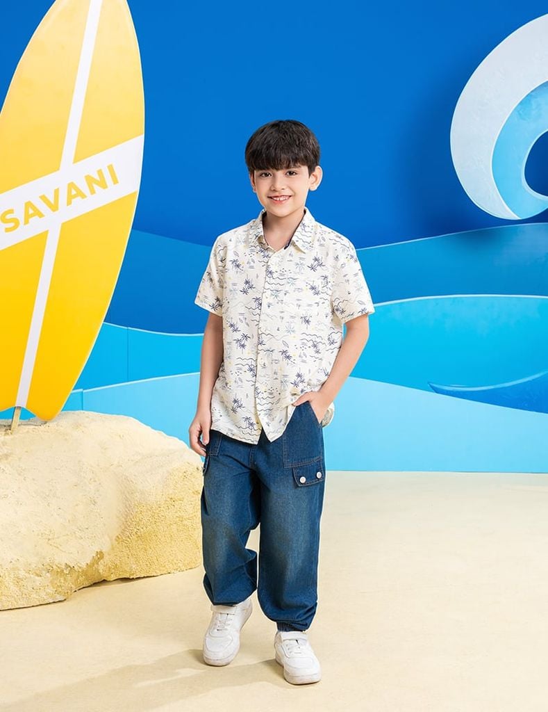 Áo sơ mi ngắn tay bé trai