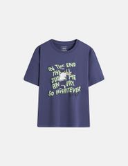 Áo T-shirt bé trai hình in trước ngực dáng suông rộng