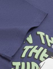 Áo T-shirt bé trai hình in trước ngực dáng suông rộng