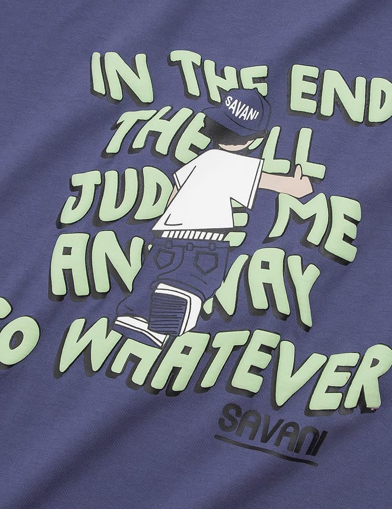 Áo T-shirt bé trai hình in trước ngực dáng suông rộng