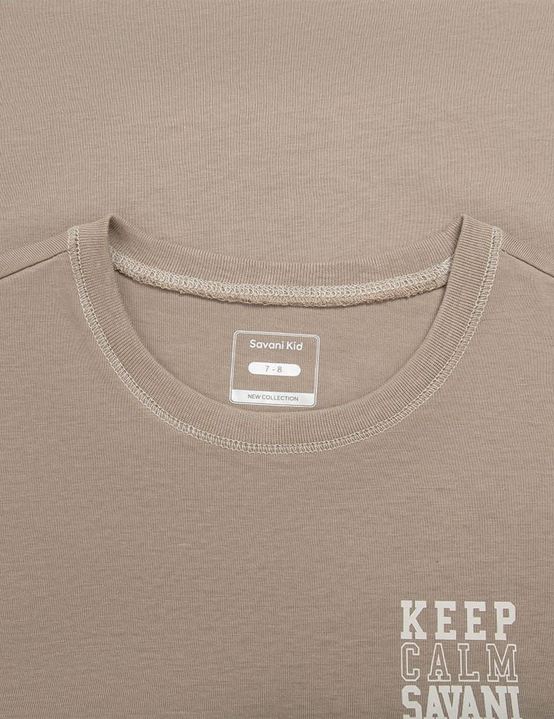 Áo T-shirt ngắn tay bé trai hình in trước ngực trái