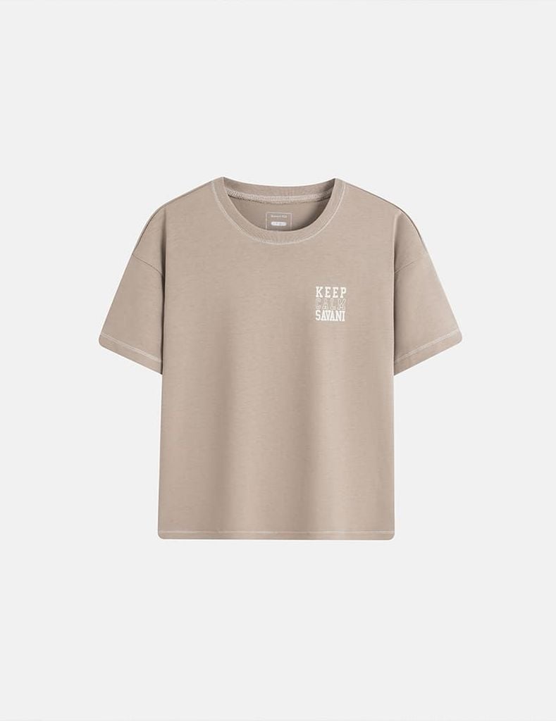 Áo T-shirt ngắn tay bé trai hình in trước ngực trái