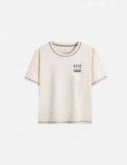 Áo T-shirt ngắn tay bé trai hình in trước ngực trái