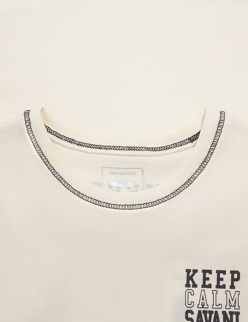 Áo T-shirt ngắn tay bé trai hình in trước ngực trái