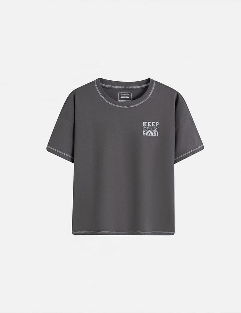 Áo T-shirt ngắn tay bé trai hình in trước ngực trái