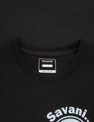 Áo T-shirt bé trai hình in trước ngực dáng suông rộng