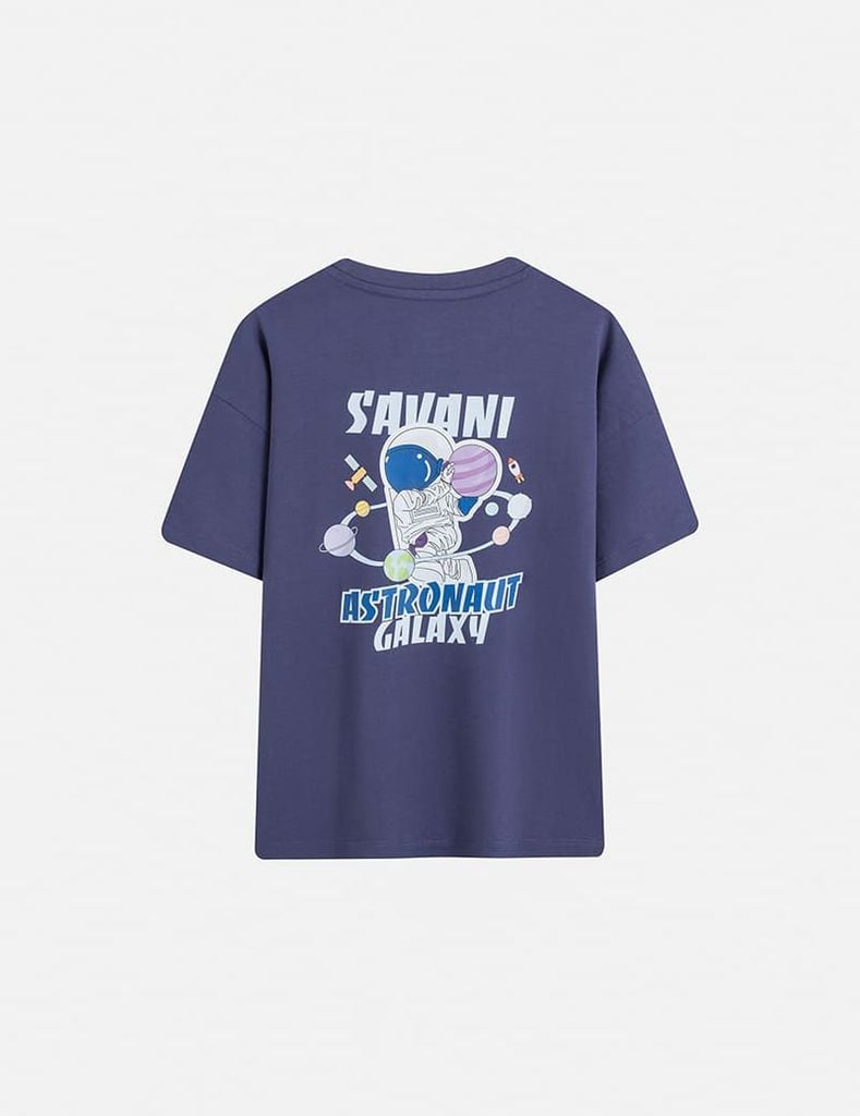 Áo T-shirt bé trai hình in trước ngực dáng suông rộng