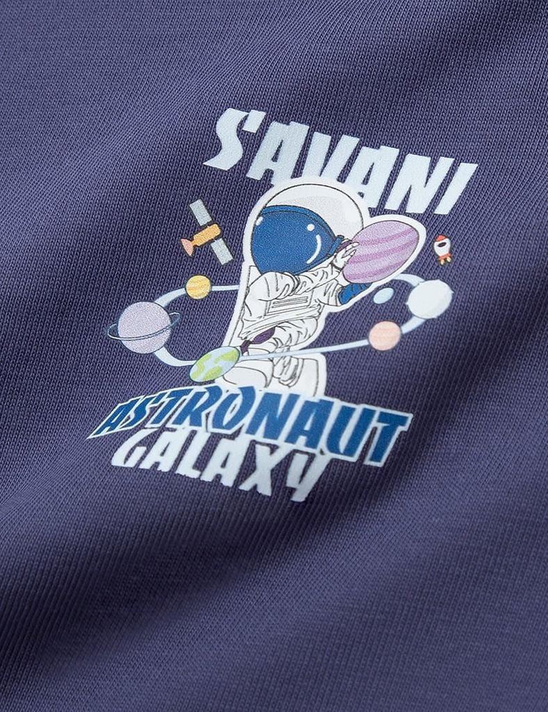 Áo T-shirt bé trai hình in trước ngực dáng suông rộng