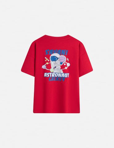 Áo T-shirt bé trai hình in trước ngực dáng suông rộng