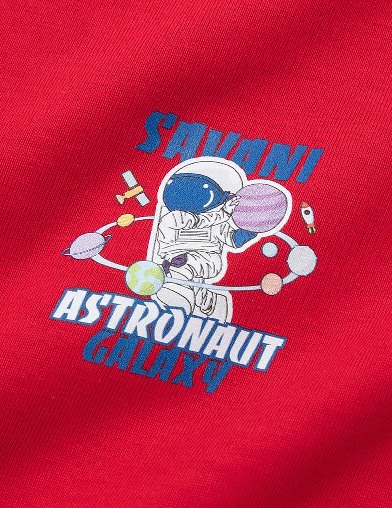 Áo T-shirt bé trai hình in trước ngực dáng suông rộng