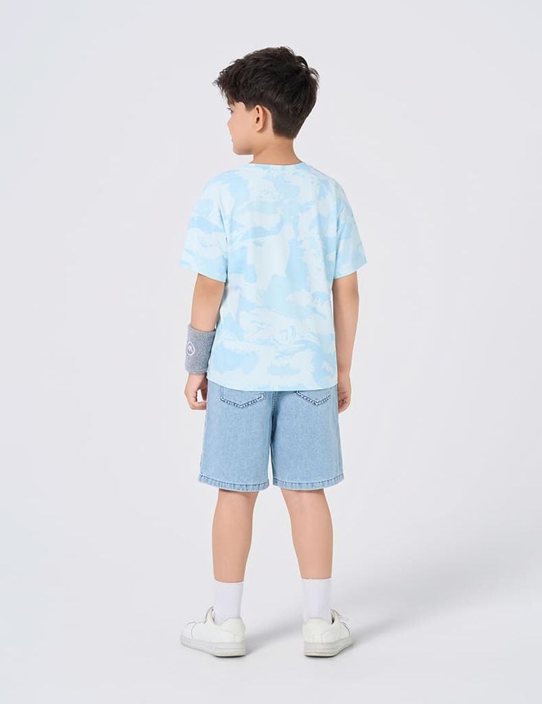 Áo t-shirt bé trai ngắn tay cổ tròn hình in