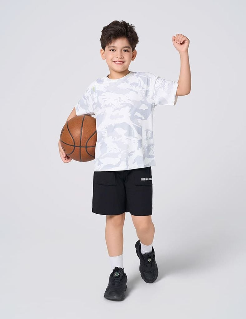 Áo t-shirt bé trai ngắn tay cổ tròn hình in