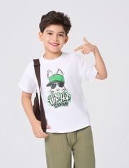 Áo t-shirt ngắn tay bé trai cổ tròn hình in trước ngực