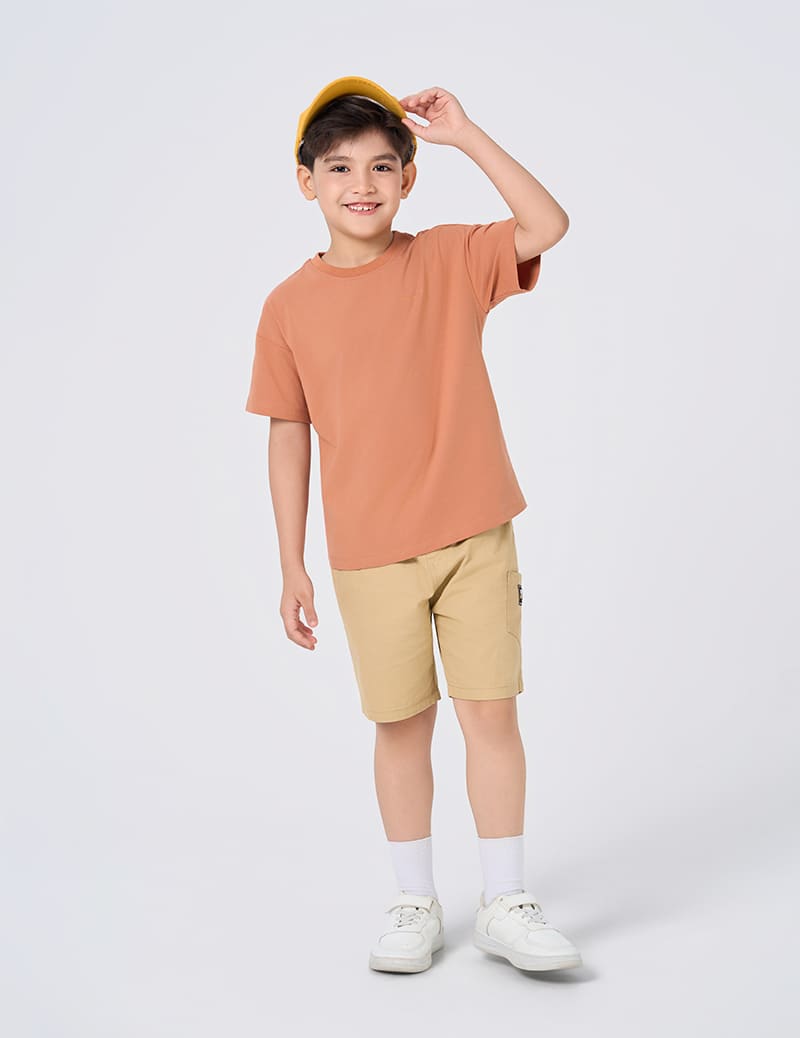 Áo t-shirt bé trai ngắn tay hình in trước ngực