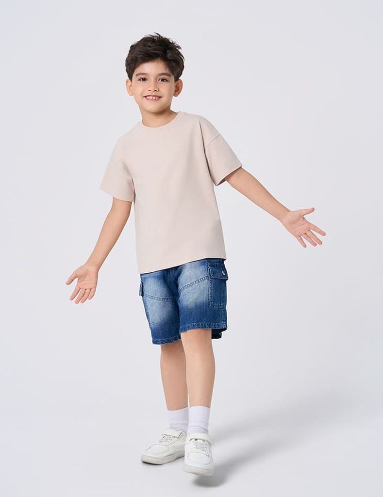 Áo t-shirt bé trai ngắn tay hình in trước ngực
