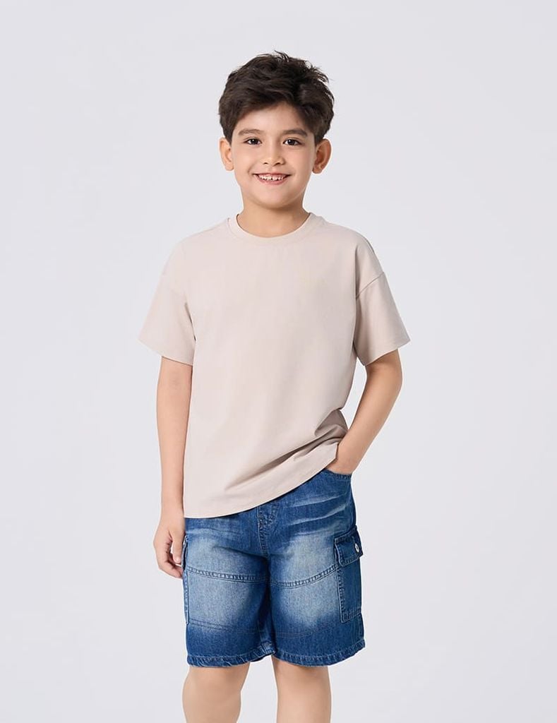Áo t-shirt bé trai ngắn tay hình in trước ngực