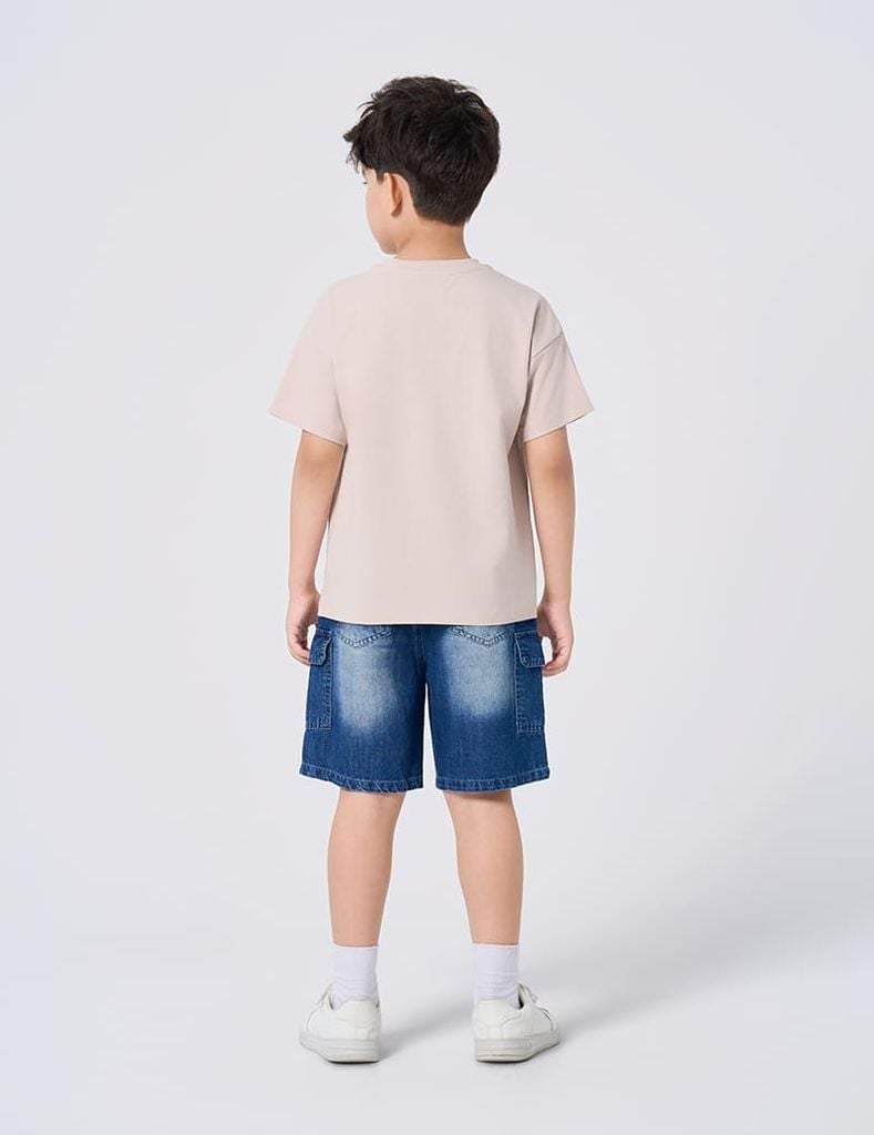 Áo t-shirt bé trai ngắn tay hình in trước ngực