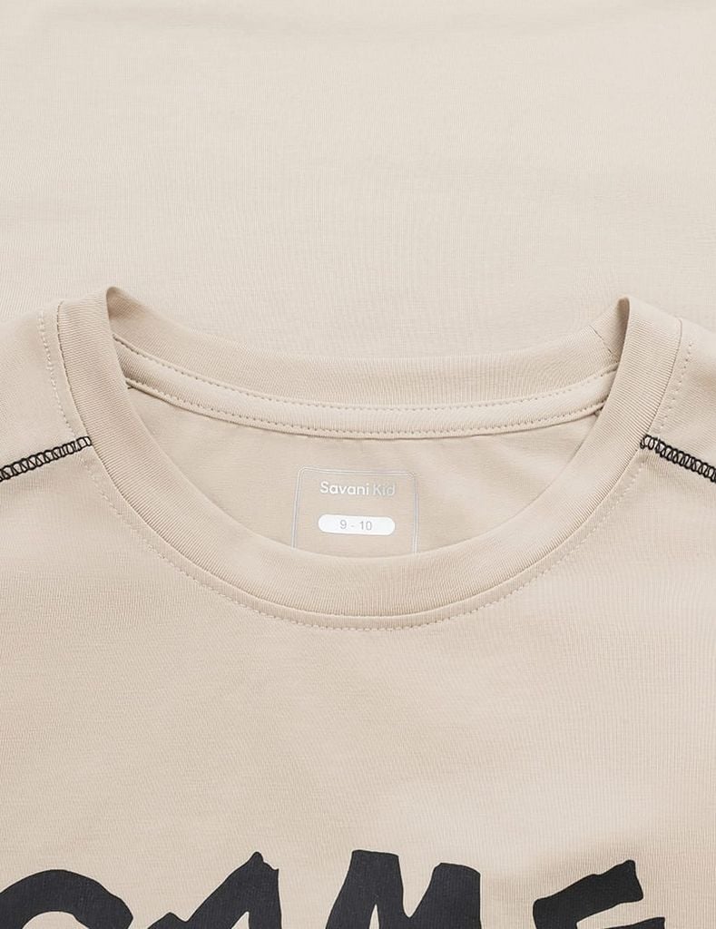 Áo thun ngắn tay cổ tròn bé trai