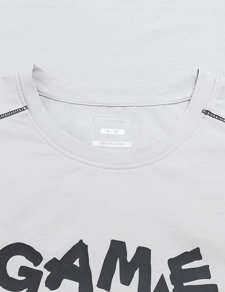 Áo thun ngắn tay cổ tròn bé trai