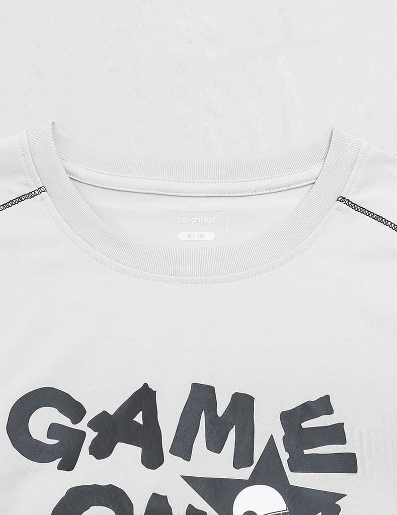 Áo thun ngắn tay cổ tròn bé trai