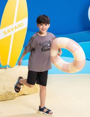 Áo thun ngắn tay cổ tròn bé trai