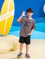 Áo thun ngắn tay cổ tròn bé trai