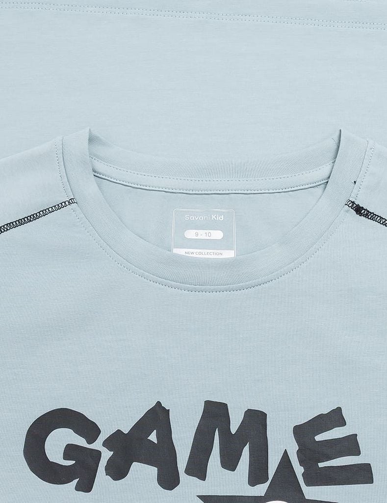 Áo thun ngắn tay cổ tròn bé trai