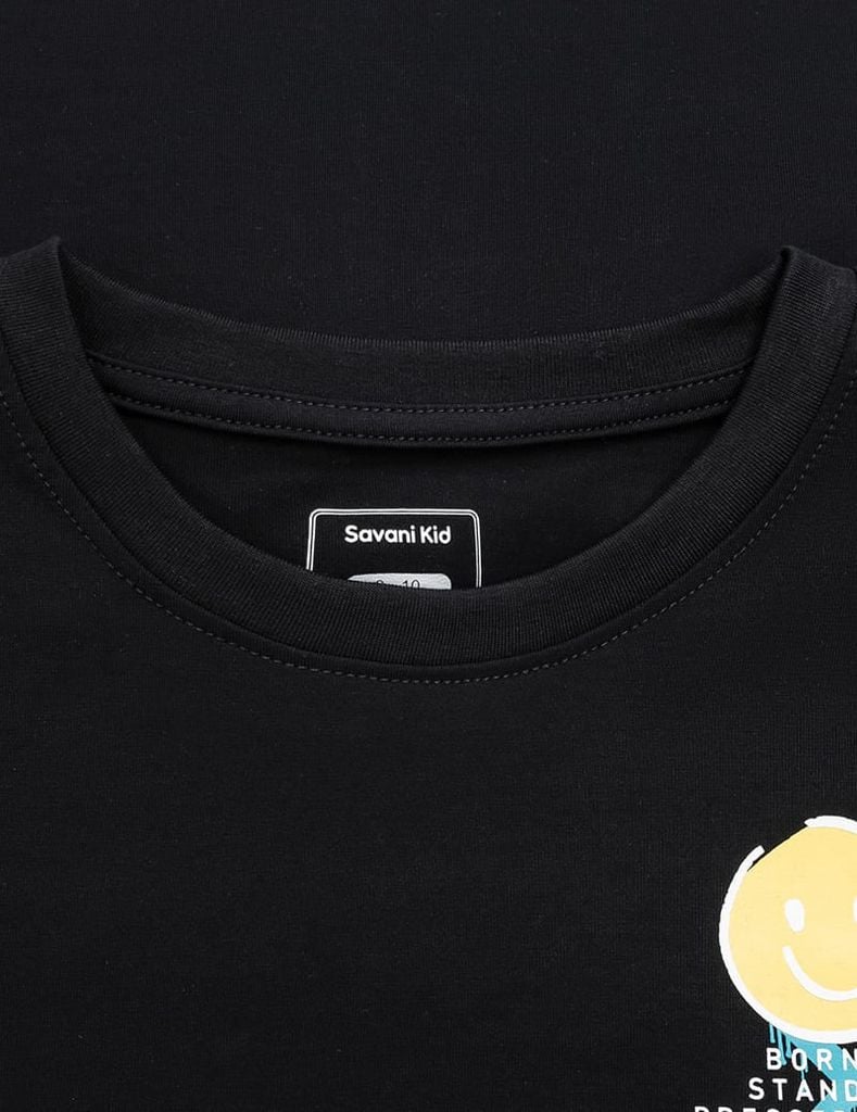 Áo thun ngắn tay bé trai cổ tròn