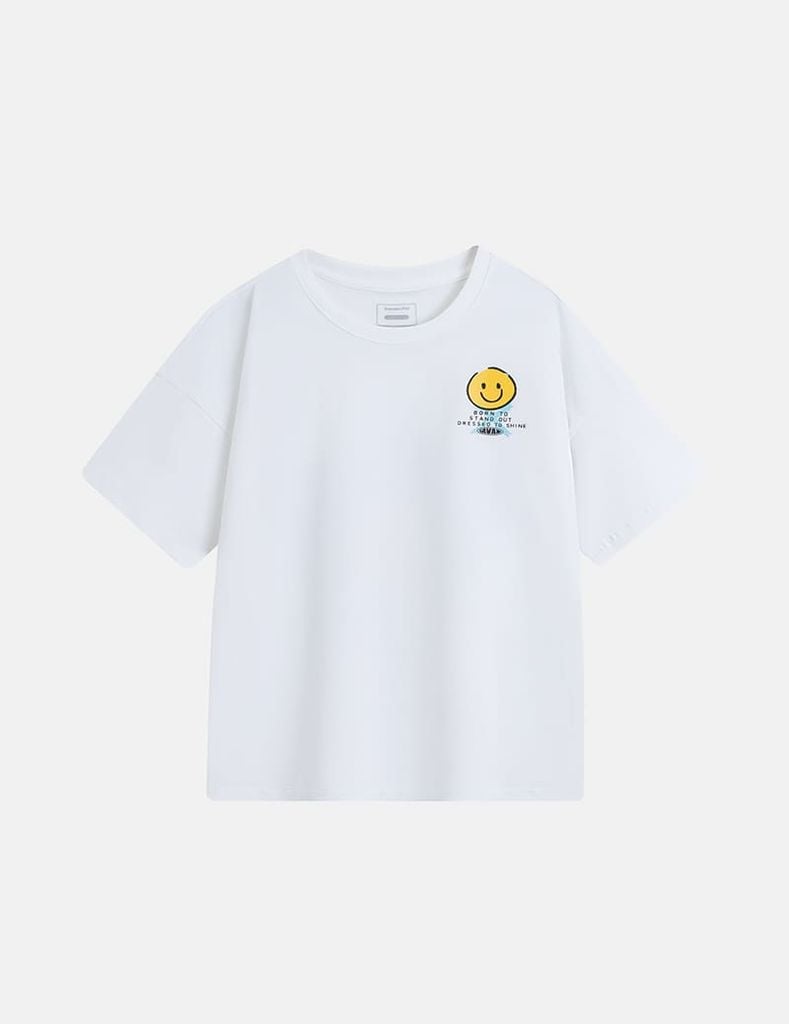 Áo thun ngắn tay bé trai cổ tròn