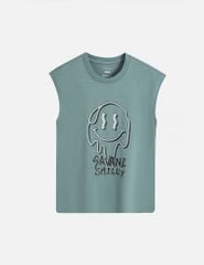 Áo sát nách bé trai hình in trước ngực