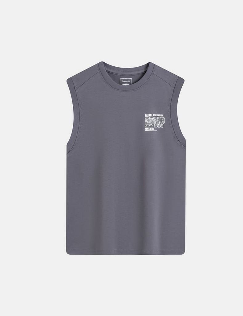 Áo sát nách bé trai hình in trước ngực