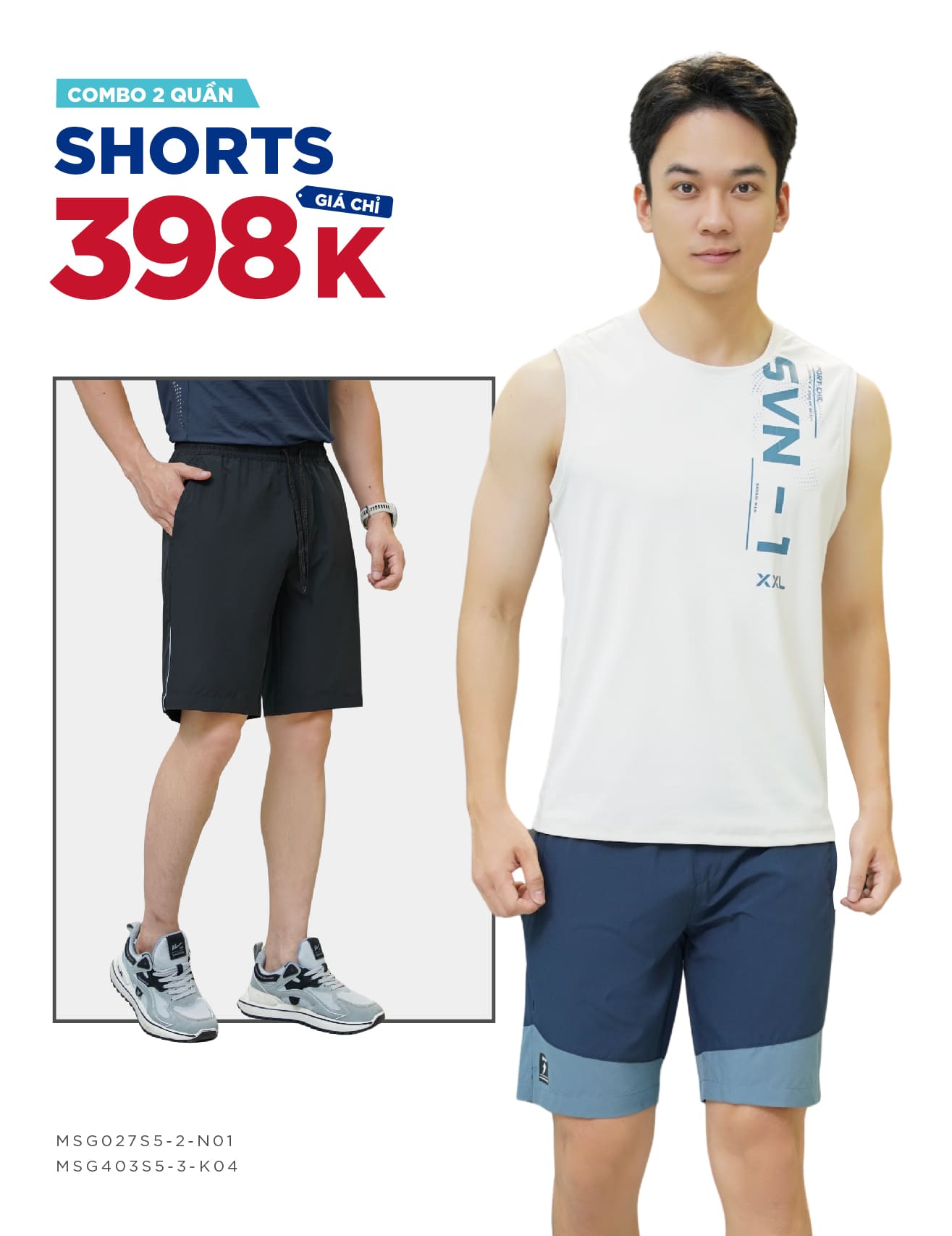 Chỉ 398k sở hữu ngay Combo quần short nam trẻ trung, thanh lịch, dễ phối đồ
