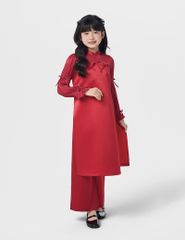 Áo dài bé gái phối tay cầu ngực