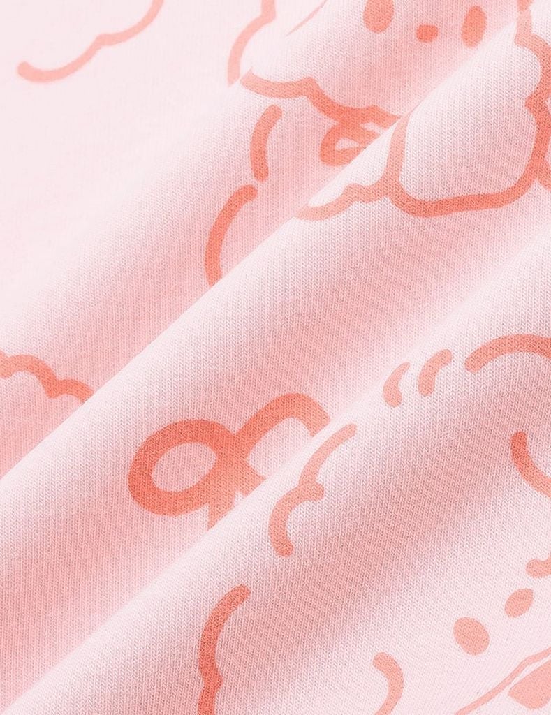 Áo nỉ cổ tròn bé gái hình thêu trước ngực