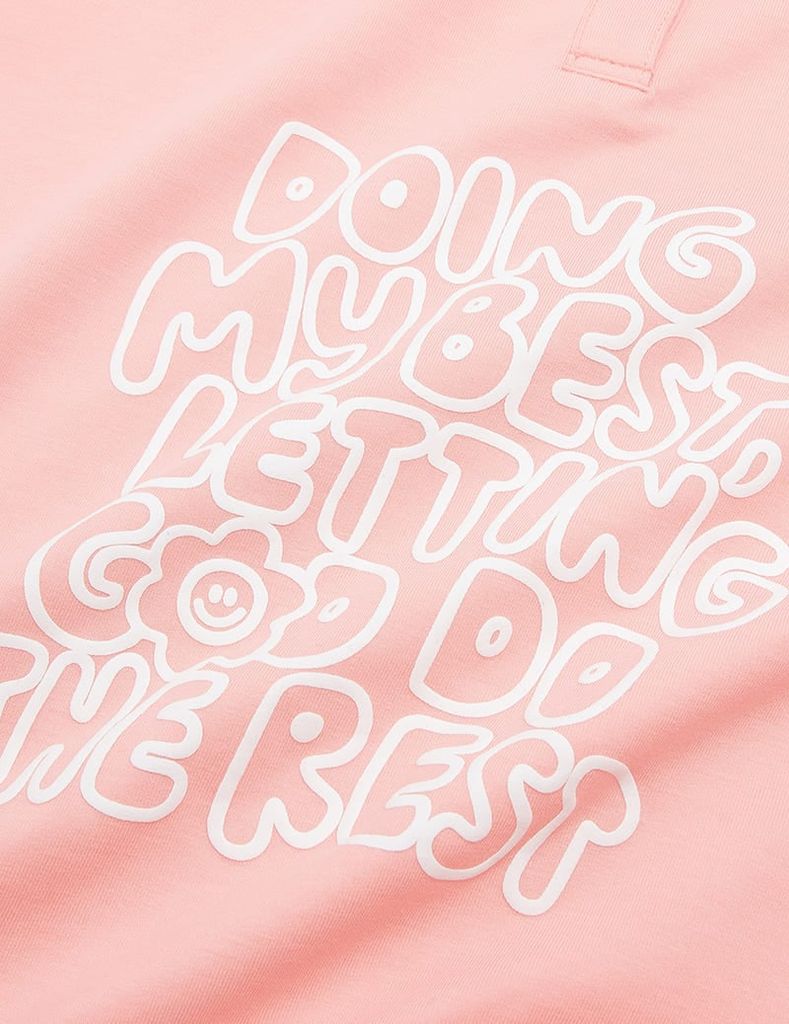 Áo nỉ cổ bẻ bé gái hình in trước ngực