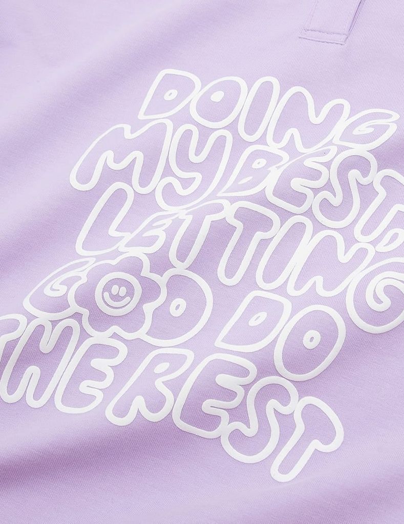 Áo nỉ cổ bẻ bé gái hình in trước ngực