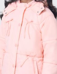 Áo phao chần bông bé gái nơ trang trí thân trước