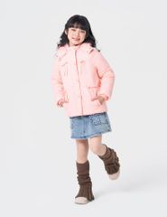 Áo phao chần bông bé gái nơ trang trí thân trước