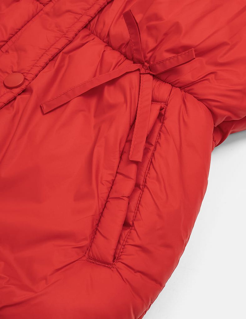 Áo phao chần bông bé gái nơ trang trí thân trước