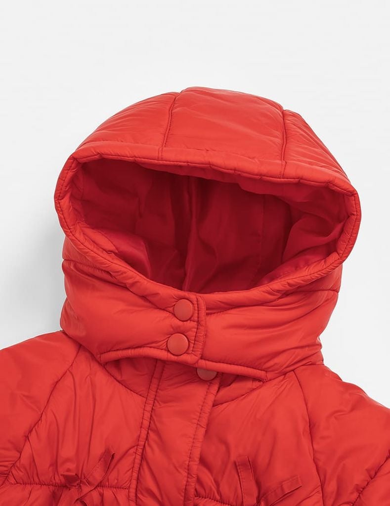 Áo phao chần bông bé gái nơ trang trí thân trước