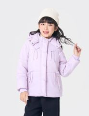 Áo phao chần bông bé gái nơ trang trí thân trước