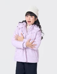 Áo phao chần bông bé gái nơ trang trí thân trước